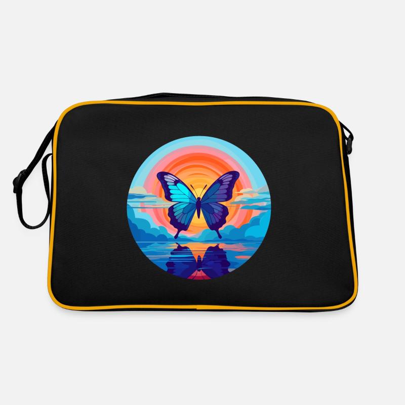 Blauer Morpho-Schmetterling Retro Tasche