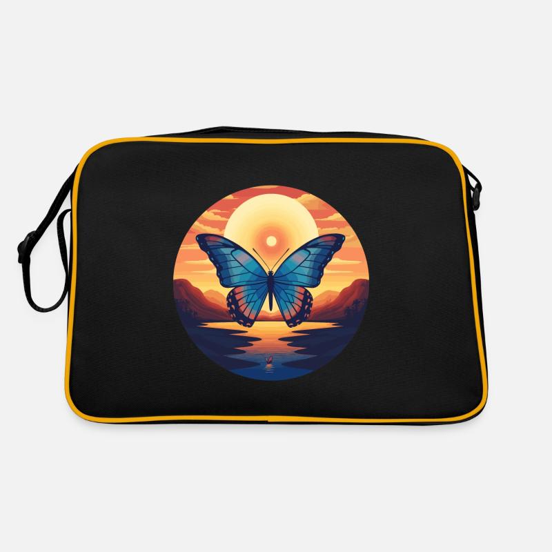Blauer Morpho-Schmetterling Retro Tasche