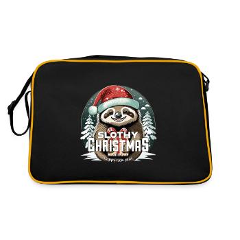 Christmas Sloth - Slothy Christmas - Retro Bag - black/gold - Back