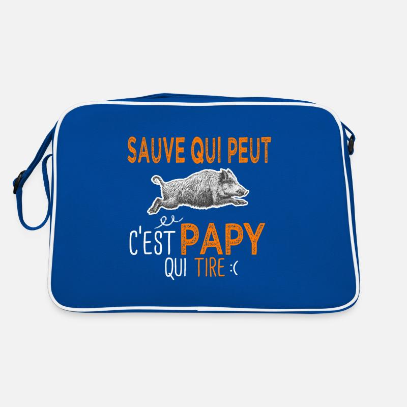 Papi c'est papy qui tire Humour Chasseur Sac Retro