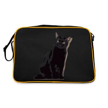 chat noir, black cat - Sac Retro - noir/or - Dos