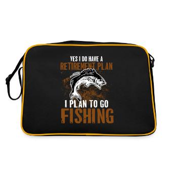Cadeau du pêcheur à la canne à pêche - Sac Retro - noir/or - Dos