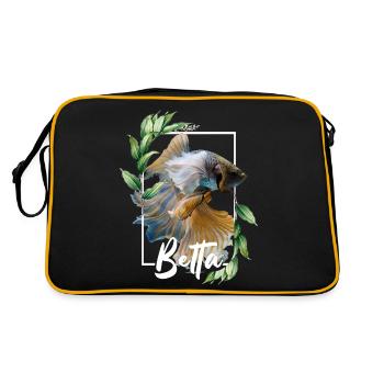 Betta Fish Tropical Plant Design Betta Life - Sac Retro - noir/or - Dos