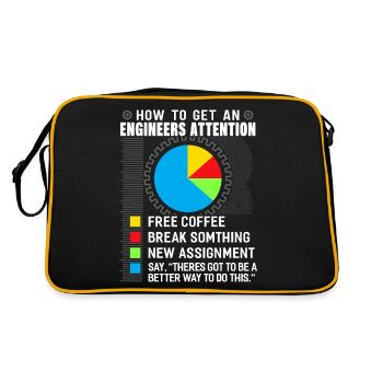 Engineer mechanical engineering electrical engineering gift - Retro Bag - black/gold - Back