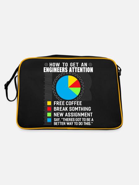 Ingénieur génie mécanique cadeau génie électrique - Sac Retro - noir/or - Dos