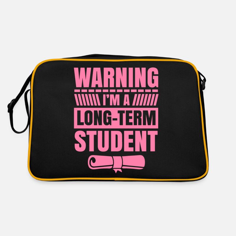 Warnung ich bin ein Langzeitstudent Langzeit Uni Retro Tasche