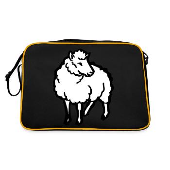 Mouton Aue Laine Agriculture Cadeau Drôle - Sac Retro - noir/or - Dos