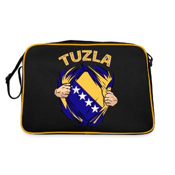 Proud Bosnian Bosniaks Tuzla Bosnia - Retro Bag - black/gold - Back