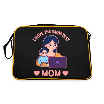 Muttertag Stolzes Design - Retro Tasche - Schwarz/Gold - Hinten