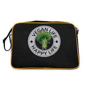 Vegan Life Happy Life Design for Proud Vegans - Retro Bag - black/gold - Back