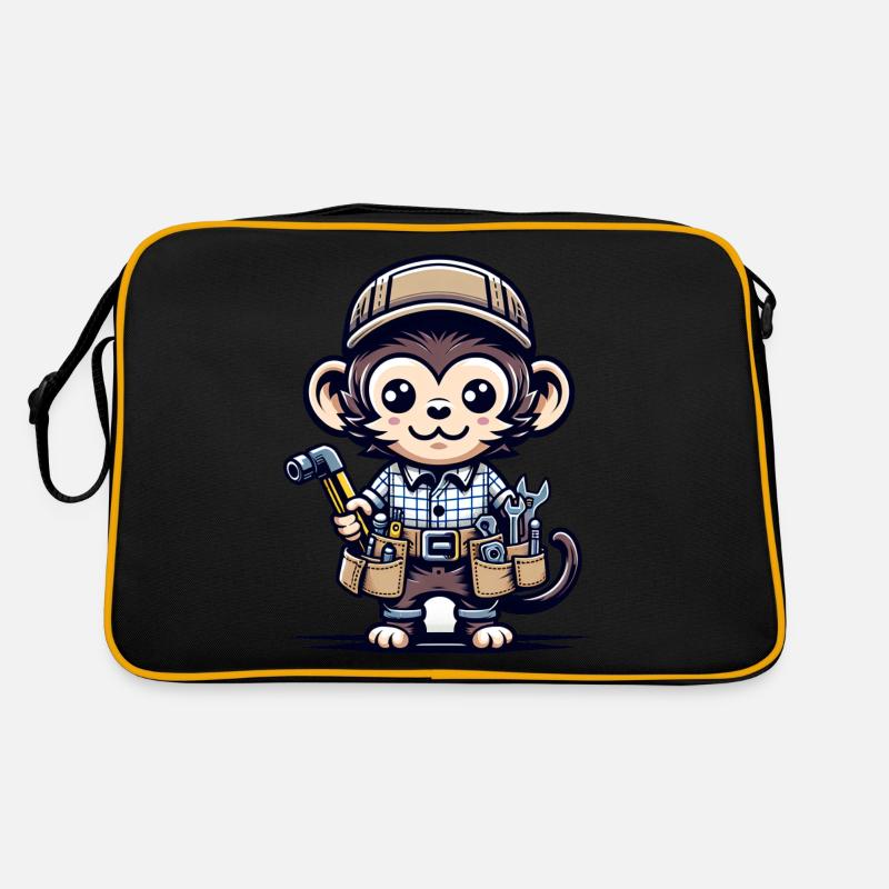 Cute Monkey Craftsman Retro Tasche