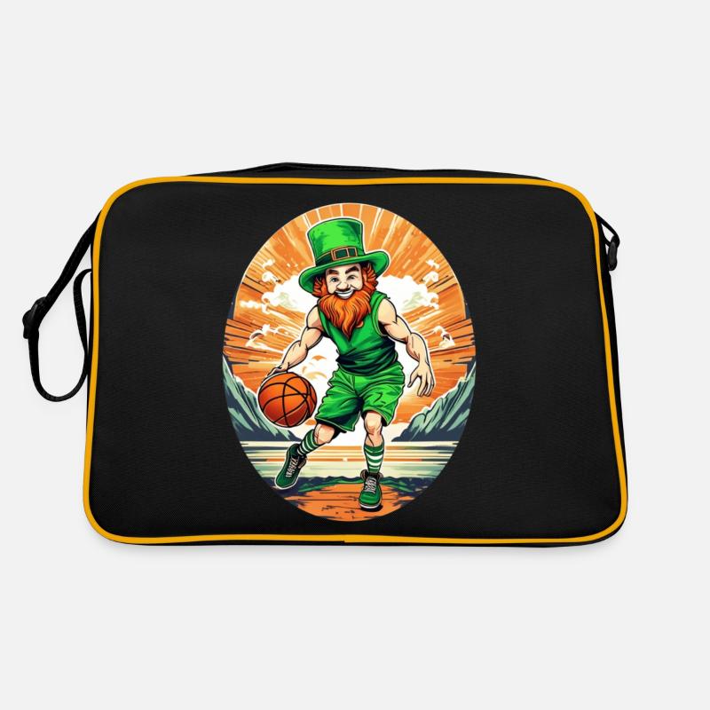 St. Patrick's Day Kleeblatt Basketball Retro Tasche