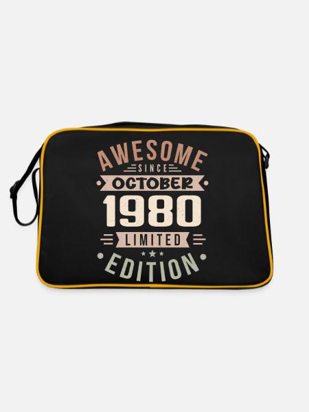 Légende Depuis Octobre 1980 Anniversaire Octobre 1980 - Sac Retro - noir/or
