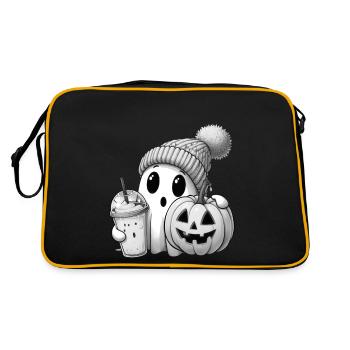 Ghost Halloween October 31 Pumpkin - Retro Bag - black/gold - Back