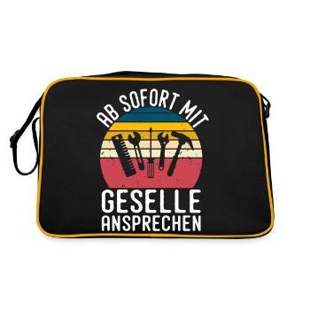Automotive Mechatronics Technician Journeyman Gift - Retro Bag - black/gold - Back