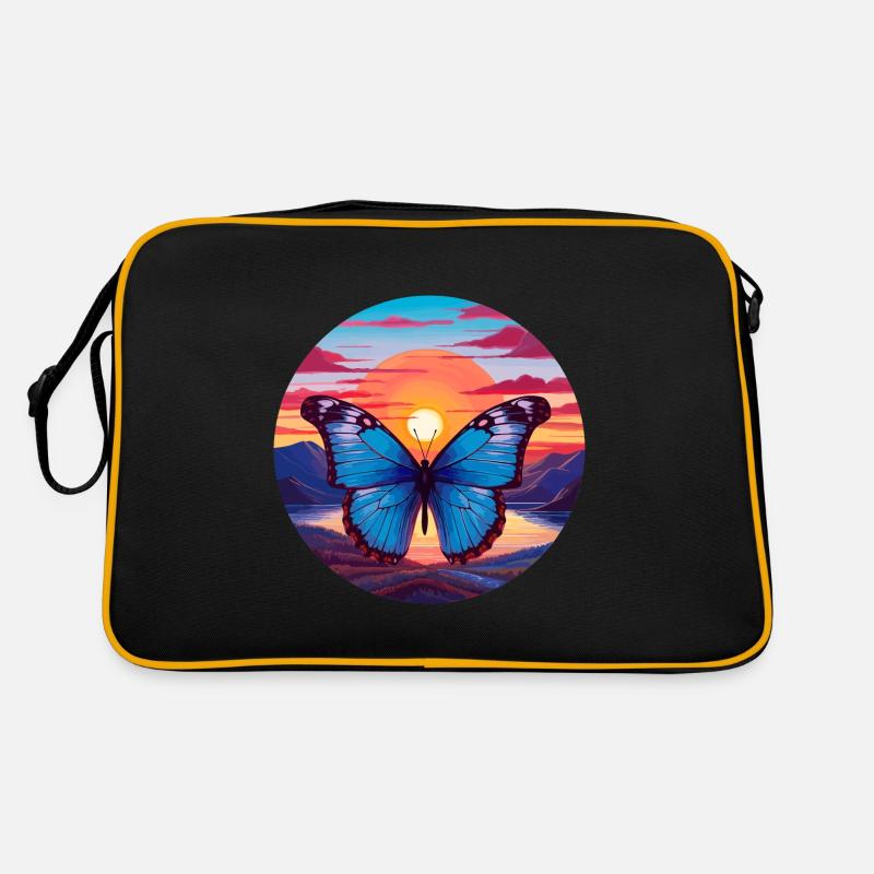 Blauer Morpho-Schmetterling Retro Tasche