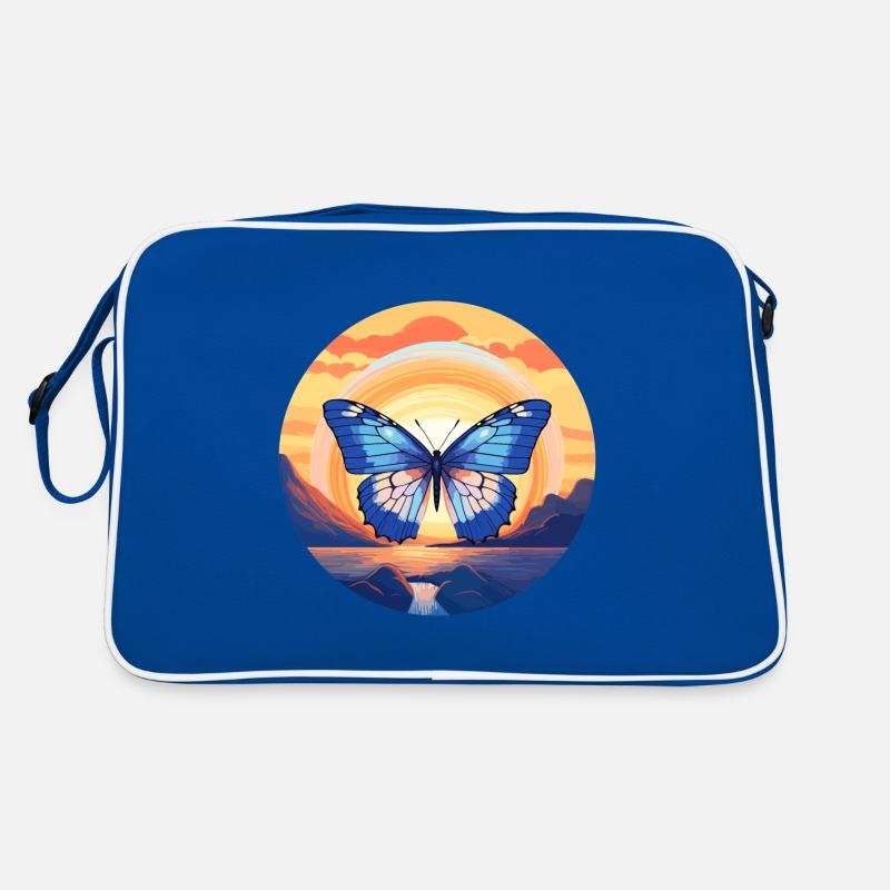 Blauer Morpho-Schmetterling Retro Tasche