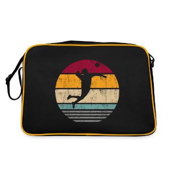 Fistball fistball player retro circle silhouette - Retro Bag - black/gold - Back