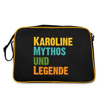 Karoline Caro die Frau der Mythos die Legende. - Retro Tasche - Schwarz/Gold - Hinten