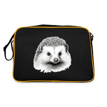Süßer Vintage Igel - Retro Tasche - Schwarz/Gold - Hinten
