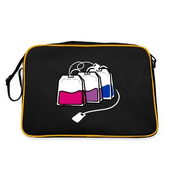 Bisexual Pride Tea Bags - Retro Bag - black/gold - Back