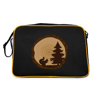 Écureuil de méditation de la forêt de Shinrin Yoku dans la forêt - Sac Retro - noir/or - Dos