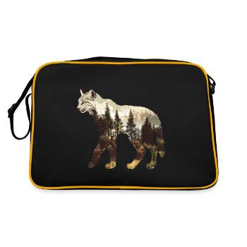 Luchs - Retro Tasche - Schwarz/Gold - Hinten