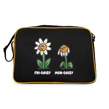 Leben eines Gänseblümchen Mon-Daisy Fri-Daisy - Retro Tasche - Schwarz/Gold - Hinten