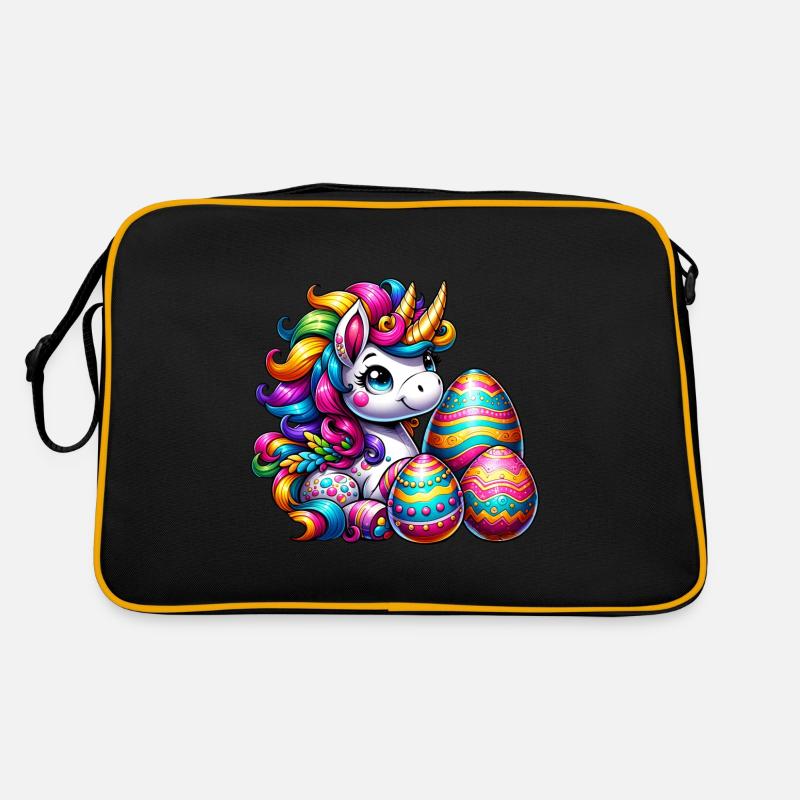 Ostern Einhorn & Bunte Eier Retro Tasche
