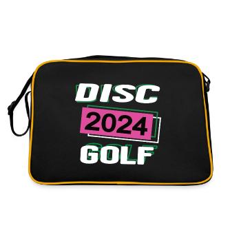 Discgolf 2024 Discgolferin Discgolfspielerin - Retro Tasche - Schwarz/Gold - Hinten