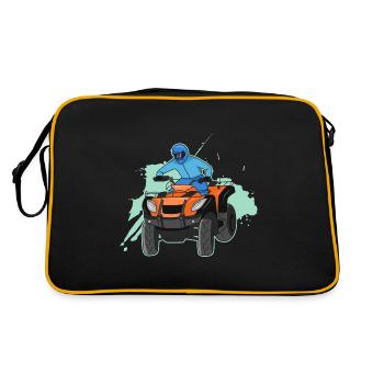 Mud ATV Design für Quad-Fahrer - Retro Tasche - Schwarz/Gold - Hinten