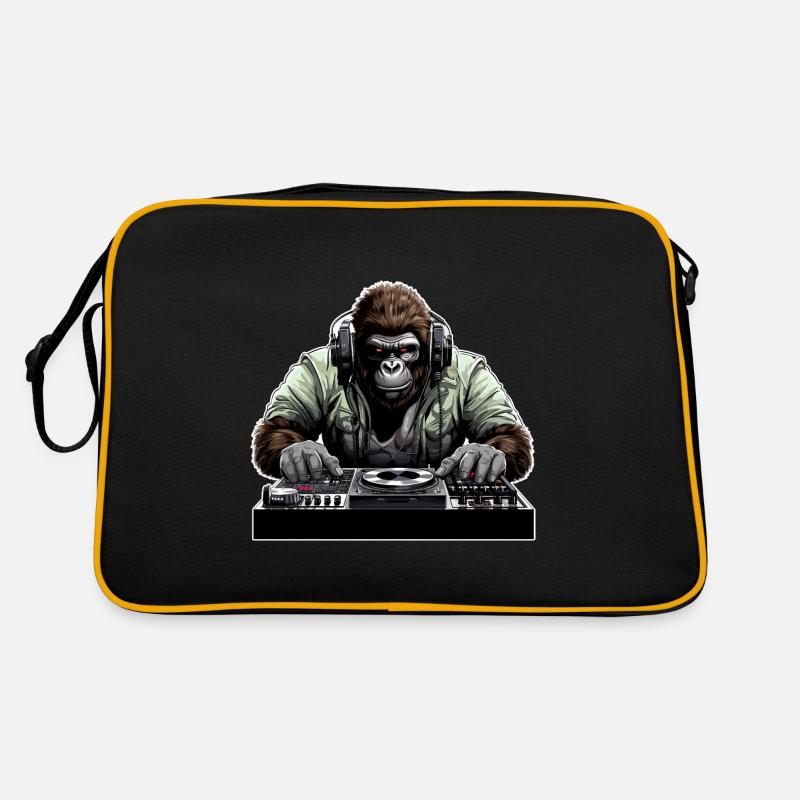 DJ Gorilla - Retro Tasche - Schwarz/Gold