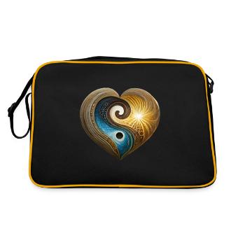 Coeur Yin Yang Soleil Lune Arbre de Vie - Sac Retro - noir/or - Dos
