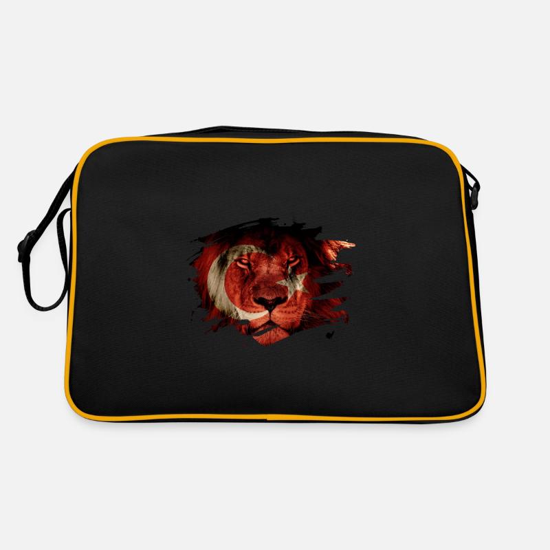 Die Türkei-Flagge u. Afrikanisches Löwe-Bild Retro Tasche