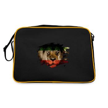 Drapeau Perse et photo de lion d'Afrique - Sac Retro - noir/or - Dos