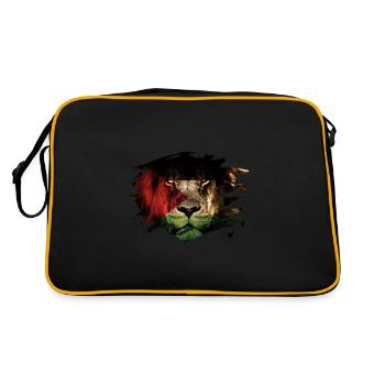 Palestine Lion Flag Paint Splatter - Retro Bag - black/gold - Back