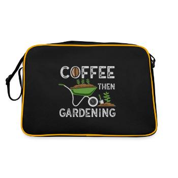 Coffee flowers herbs garden plants gardening - Retro Bag - black/gold - Back
