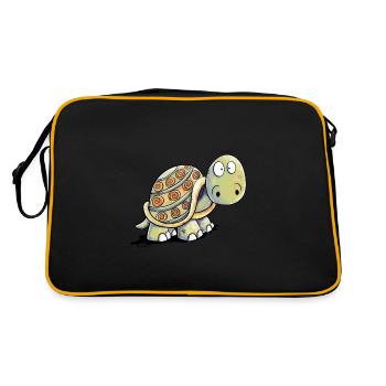 Cute Turtles - Turtle - Retro Bag - black/gold - Back
