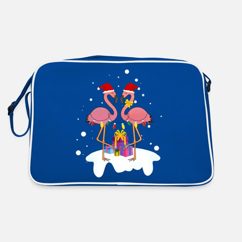 Flamingo-Weihnachten. Weihnachtsgeschenk Retro Tasche