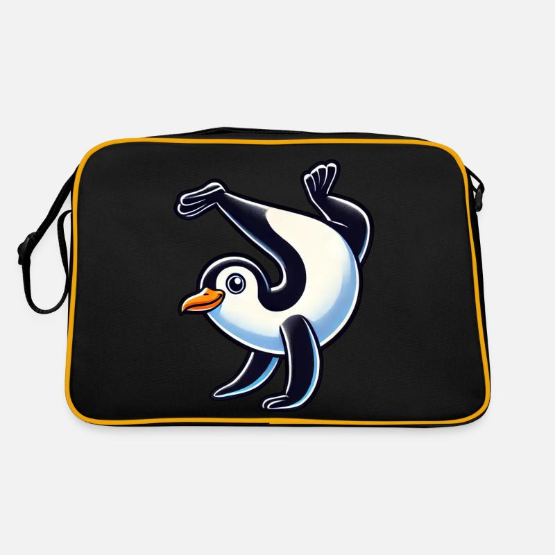Pingouin Équilibre sur les mains Mignon Comique Gymnastique Sac Retro