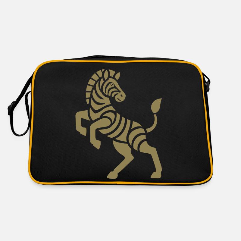Zebra Silhouette Art Piece Minimal Design Retro Bag