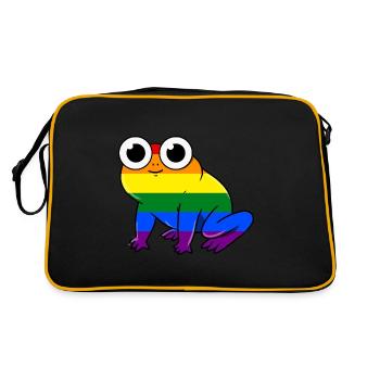 LGBT Gay Pride Frosch Gay Pride - Retro Tasche - Schwarz/Gold - Hinten