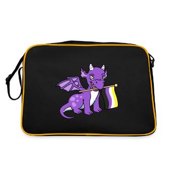 Nonbinary Pride Dragon Nonbinary Pride - Sac Retro - noir/or - Dos