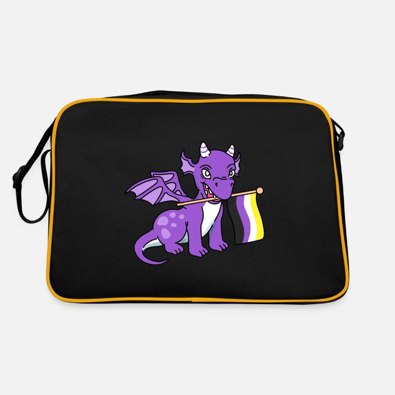 Nonbinary Pride Drache Nonbinary Pride Retro Tasche