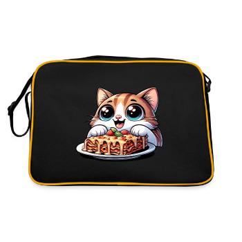Lasagna Loving Cat - Retro Bag - black/gold - Back