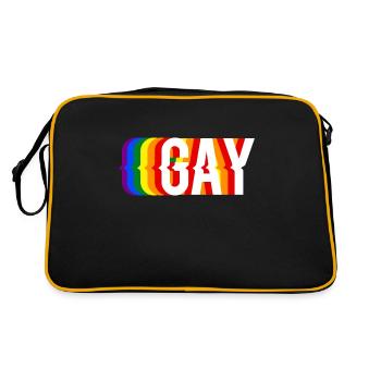 GAY SLOGAN LGBTQ+ PRIDE - Sac Retro - noir/or - Dos
