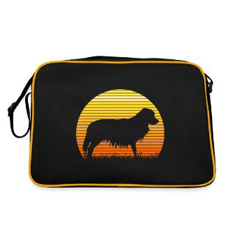 Kooikerhondje Kooiker Sonnenaufgang Silhouette - Retro Tasche - Schwarz/Gold - Hinten