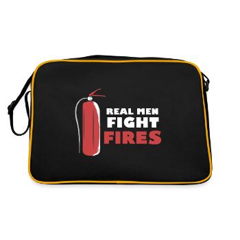 Real men fight fires Funny rescuers Fire - Retro Bag - black/gold - Back