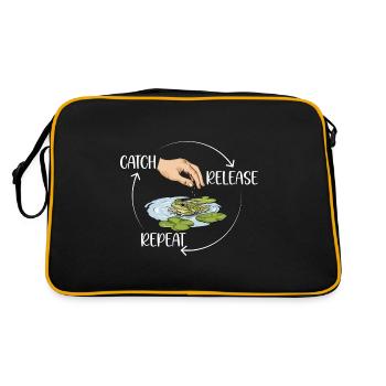 Catch Release Repeat Frog Catching Adventure - Retro Bag - black/gold - Back