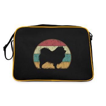 Wolfsspitz Dog Vintage Retro Style Silhouette - Sac Retro - noir/or - Dos